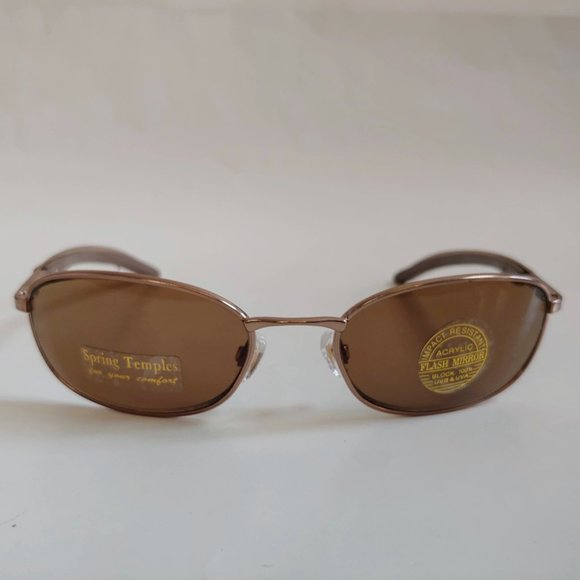 NWT True Vintage 90's Rectangle Metal Sport Sunglasses (S.Borwn) - Picture 1 of 4